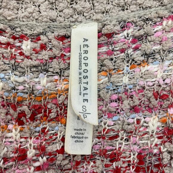 Aeropostale Multicolor Cardigan Sweater Nordic Bobble Knit Open Front Womens Sm - Picture 9 of 13